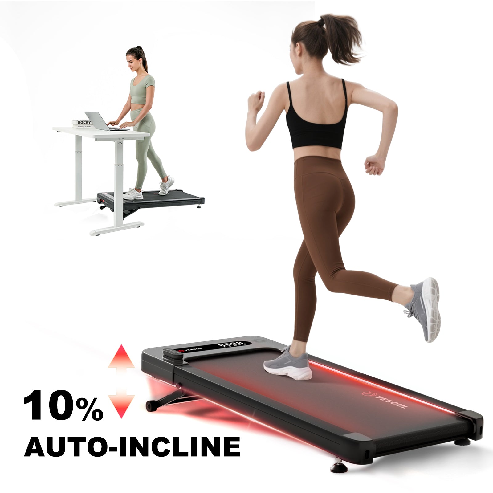 Yesoul W2 Pro Smart Walking Pad avec inclinaison automatique à 10 % — Norme UE